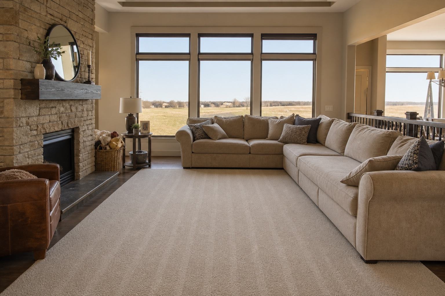 A living room after Spring Creek Cleaning service in Sidney, Nebraska