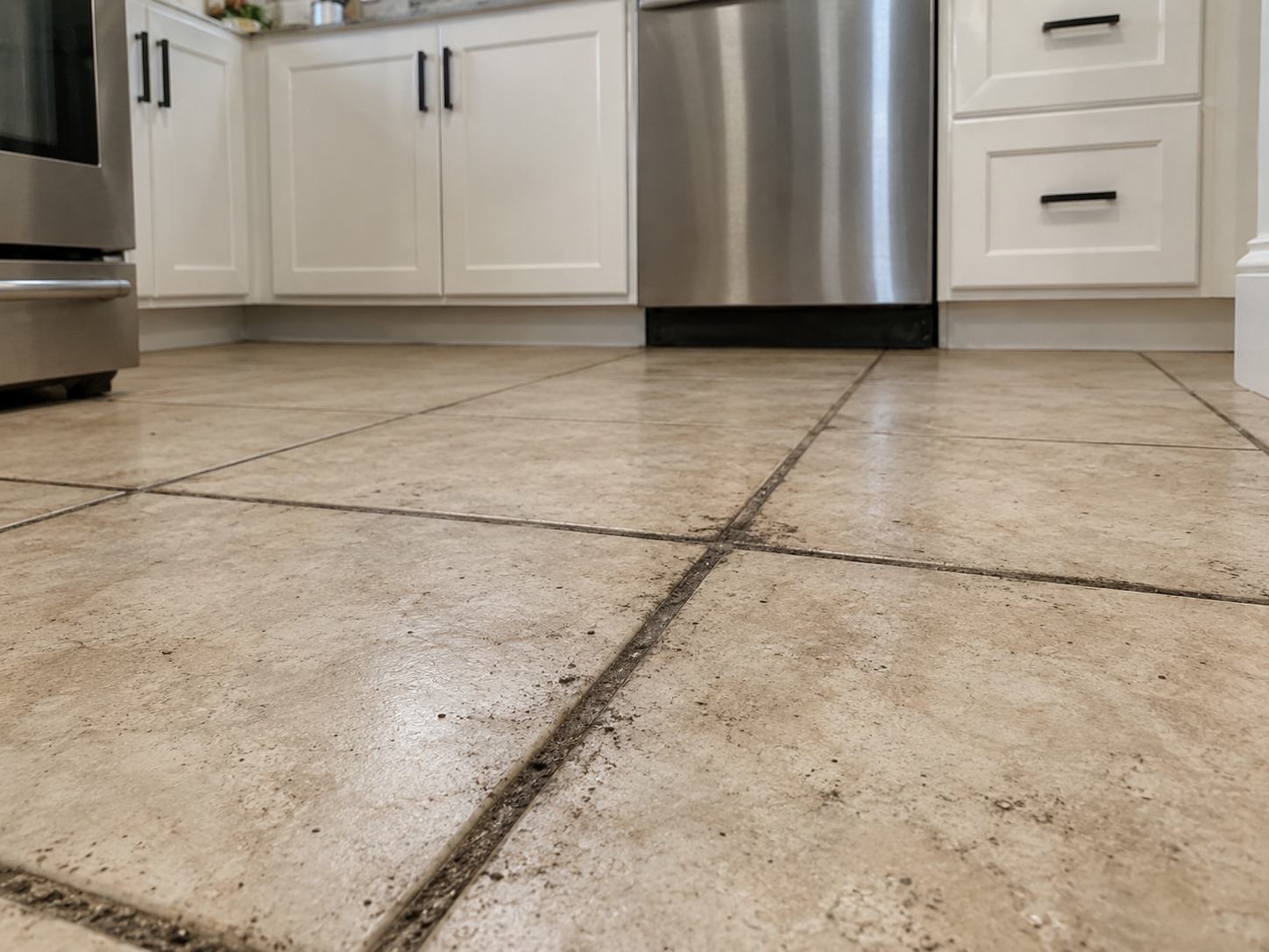 Tile and grout before professional cleaning